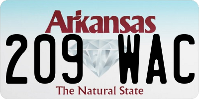 AR license plate 209WAC