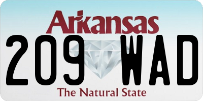 AR license plate 209WAD