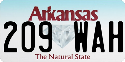 AR license plate 209WAH