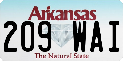 AR license plate 209WAI