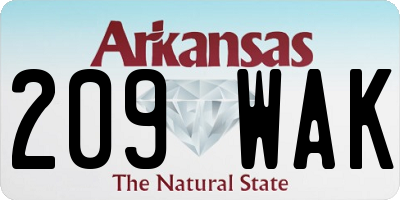 AR license plate 209WAK