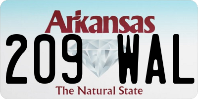 AR license plate 209WAL