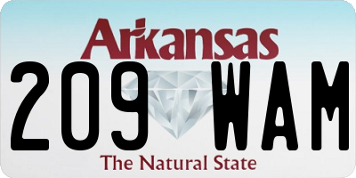 AR license plate 209WAM