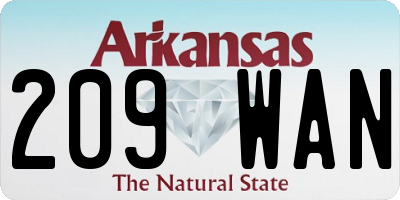 AR license plate 209WAN