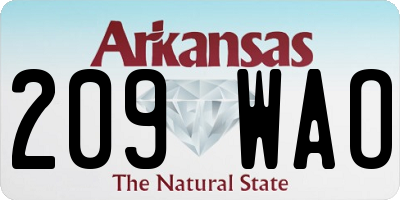 AR license plate 209WAO