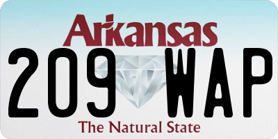 AR license plate 209WAP