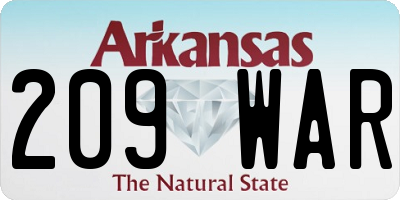 AR license plate 209WAR