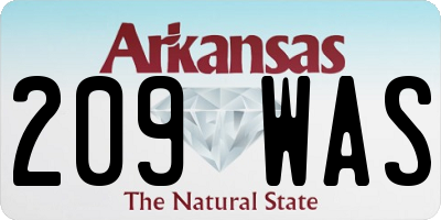 AR license plate 209WAS