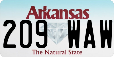AR license plate 209WAW