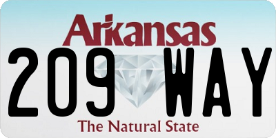 AR license plate 209WAY