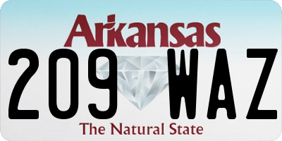 AR license plate 209WAZ