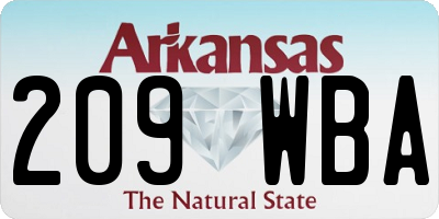 AR license plate 209WBA