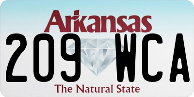 AR license plate 209WCA