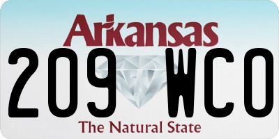 AR license plate 209WCO
