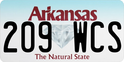 AR license plate 209WCS