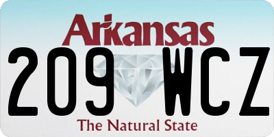 AR license plate 209WCZ
