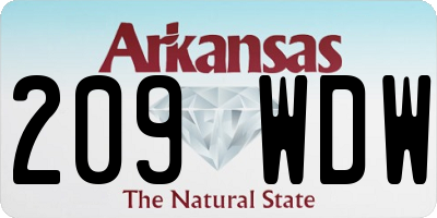 AR license plate 209WDW