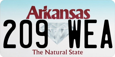 AR license plate 209WEA