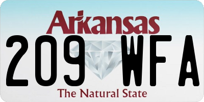 AR license plate 209WFA