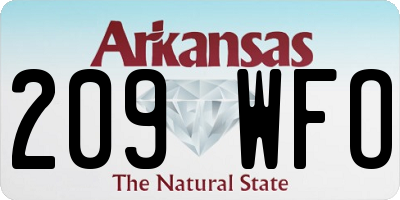AR license plate 209WFO