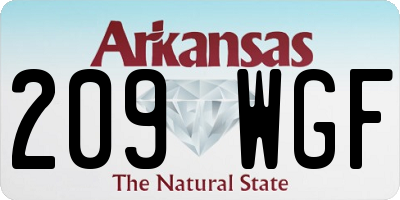 AR license plate 209WGF
