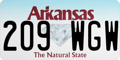 AR license plate 209WGW