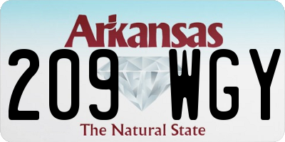 AR license plate 209WGY