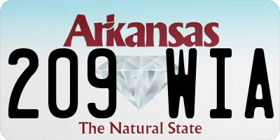 AR license plate 209WIA