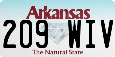 AR license plate 209WIV