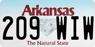 AR license plate 209WIW