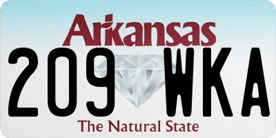 AR license plate 209WKA