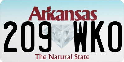 AR license plate 209WKO
