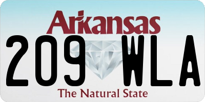 AR license plate 209WLA