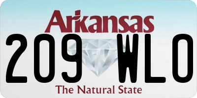AR license plate 209WLO