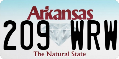 AR license plate 209WRW