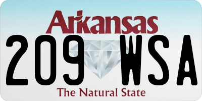 AR license plate 209WSA
