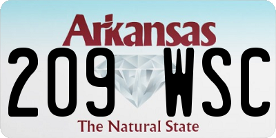 AR license plate 209WSC