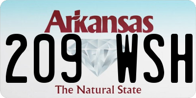 AR license plate 209WSH