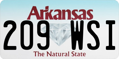 AR license plate 209WSI