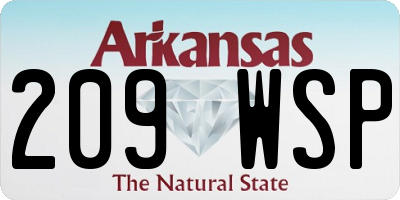 AR license plate 209WSP