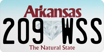 AR license plate 209WSS