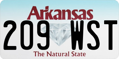 AR license plate 209WST