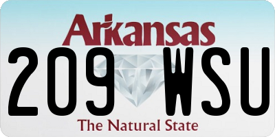AR license plate 209WSU