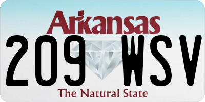 AR license plate 209WSV