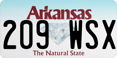 AR license plate 209WSX