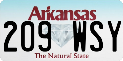 AR license plate 209WSY