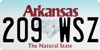 AR license plate 209WSZ