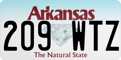 AR license plate 209WTZ