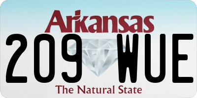 AR license plate 209WUE