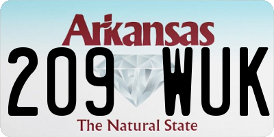 AR license plate 209WUK